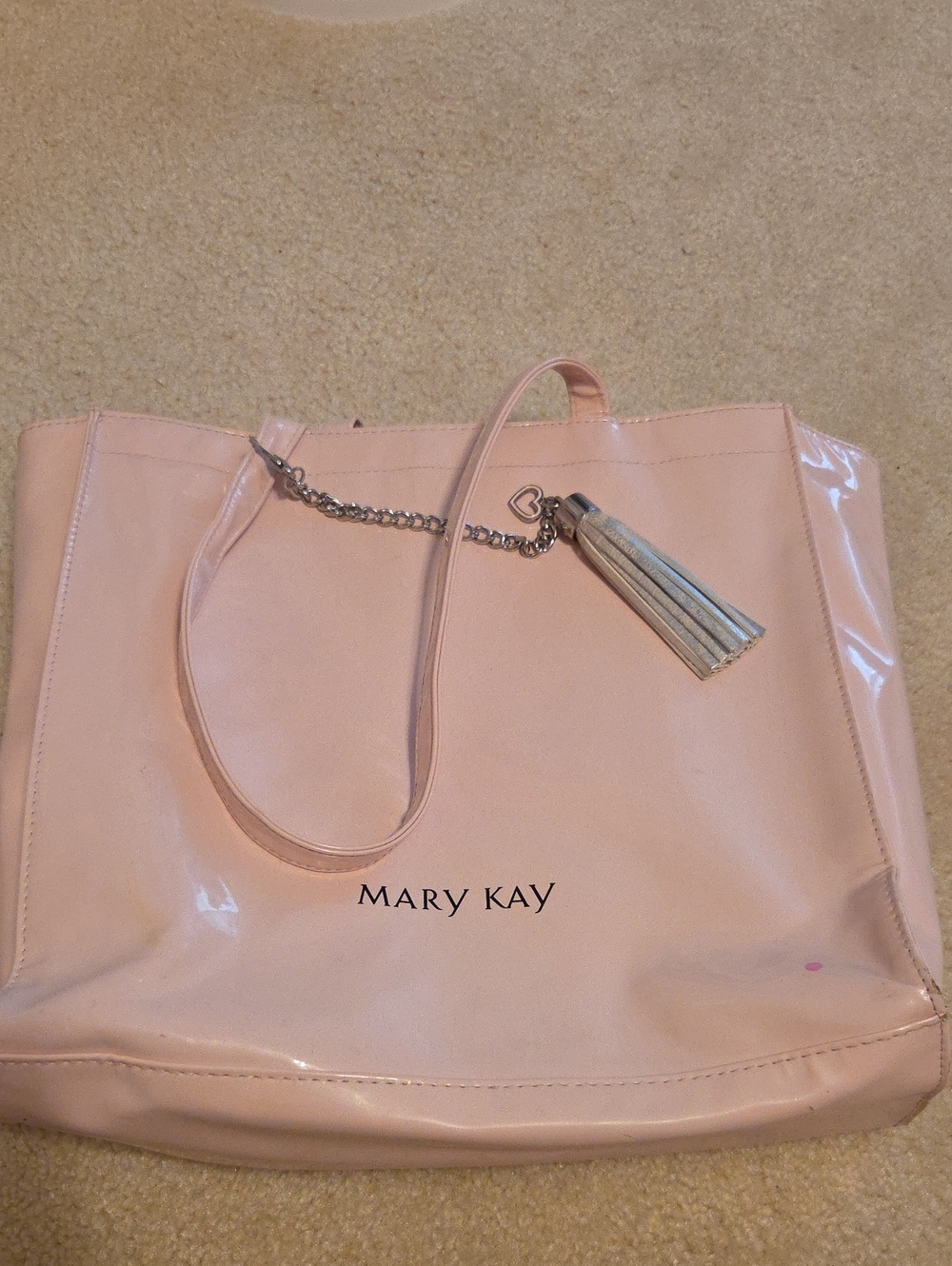 Mary Kay Blush Pink Tote with Tassel and Chain Accent